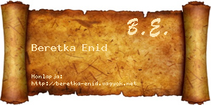 Beretka Enid névjegykártya